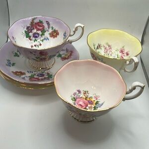 3 Rare Royal Albert Teacups w Saucer Floral